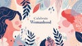 Vibrant Floral Celebrate Womanhood Illustration