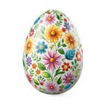 Vibrant floral Easter egg, digitally painted, isolated Royalty Free Stock Photo