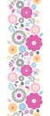 Vibrant floral scaterred vertical seamless pattern