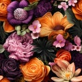 Vibrant floral seamless pattern with stunning array of colors and captivating visual design