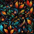 Vibrant floral seamless pattern with a stunning array of colors for design and decoration