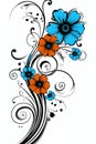 Vibrant Floral Swirls: A Colorful Vector Design for Bold Clothin