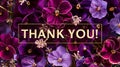 Vibrant Floral Thank You Card with Purple Flowers