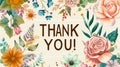 Vibrant Floral Thank You Greeting Card Design