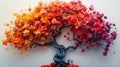 Vibrant floral tree sculpture