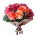 Double Tone Effect Bouquet Of Orange And Pink Flowers