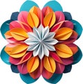 A vibrant flower constructed from overlapping geometric shapes. Royalty Free Stock Photo