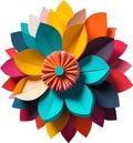 A vibrant flower constructed from overlapping geometric shapes. Royalty Free Stock Photo