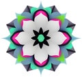 A vibrant flower constructed from overlapping geometric shapes. Royalty Free Stock Photo