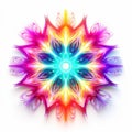 Radiant Neon Patterns: Abstract 3d Flower In Rainbow Colors