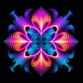 Vibrant Fractal Graphic Design On Black Background