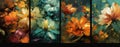 Vibrant Flower Painting Kit for DIY Projects. Royalty Free Stock Photo