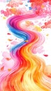 A vibrant, flowing abstract design featuring colors blending like a river of paint Royalty Free Stock Photo
