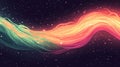 A vibrant, flowing abstract design resembling cosmic waves in a starry background Royalty Free Stock Photo