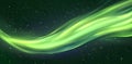 A vibrant, flowing green wave with a starry background, suggesting energy and motion Royalty Free Stock Photo