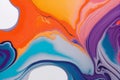 Vibrant Fluid Painting: Colorful Abstract Background with Liquid Marbling Acrylics.