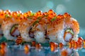 Vibrant Flying Fish Roe Sushi Royalty Free Stock Photo