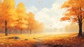 Rtx On: An Animated Illustration Of An Autumn Forest