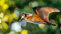 Flying Fox Bat with Fox Head, Majestic Creature in Flight Royalty Free Stock Photo
