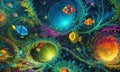 Vibrant Fractal Art Abstract Widescreen