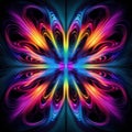 Vibrant Fractal Butterfly: A Fusion Of Realism And Fantasy Royalty Free Stock Photo