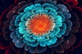 Vibrant fractal flower in cinematic style abstract background Royalty Free Stock Photo