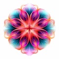 Vibrant Psychedelic Flower Design On White Background Royalty Free Stock Photo
