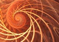 Vibrant fractal with a sun spiral pattern. A digital image is re Royalty Free Stock Photo