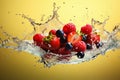 Vibrant Fresh Berries with Water Splashes