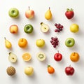Vibrant Fresh Fruits Array On Crisp White Background Display Royalty Free Stock Photo