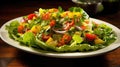 vibrant fresh lettuce salad