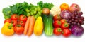A vibrant fresh, organic medley of vegetables and fruits a feast of colorful nutrition Royalty Free Stock Photo