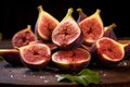 Vibrant Fresh sliced figs. Generate Ai