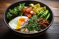 Vibrant Fresh vegetable hot breakfast bowl. Generate Ai