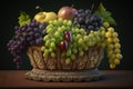 vibrant fruit basket overflowing