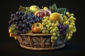 vibrant fruit basket overflowing