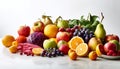 Vibrant fruit collection, healthy and delicious abundance generated by AI