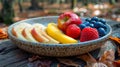 Vibrant Fruit Platter Arrangement. Generative ai Royalty Free Stock Photo