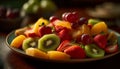 Vibrant fruit salad bowl with healthy variety generated by AI