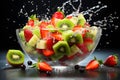 A vibrant fruit salad bursting. Ai Generated.NO.03