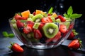 A vibrant fruit salad bursting. Ai Generated.NO.02