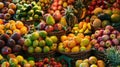 Vibrant Fruit Stand Display with a Variety of Fresh Produce Royalty Free Stock Photo