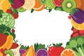 Vibrant Fruit and Vegetable Frame Border Royalty Free Stock Photo