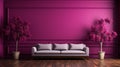 Vibrant Fuchsia Wall Couch With Nature-inspired Design