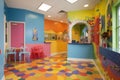 vibrant and fun reception area that welcomes customers with a smile