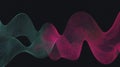 Abstract Digital Waveform Background Dynamic Audio Spectrum Visualization with Neon Cyan and Magenta Particles on Black Royalty Free Stock Photo