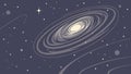 Vibrant galaxy in deep space, cosmic wonders and astronomical phenomenon vector design Generative AI