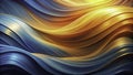 Vibrant Generative AI Artwork Dynamic Orange Blue and Yellow Abstract Background with Smooth Flowing Lines