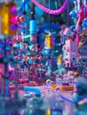 Vibrant Generative AI Powered Experimental STEM Makerspace With Intricate Mechanical Models and Technical Schematics