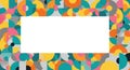 Vibrant geometric abstract pattern border with white rectangular space Royalty Free Stock Photo